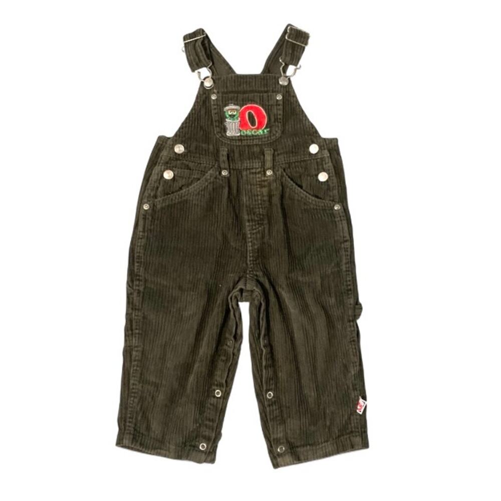 Vintage Sesame Street Oscar the Grouch Corduroy Overalls 18 Months